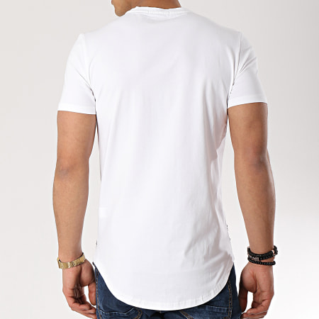 MTX - Tee Shirt Strass Oversize C3783 Blanc Noir Doré Renaissance