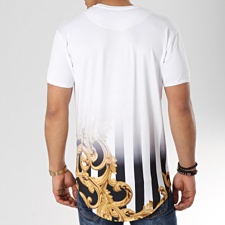 Gianni Kavanagh - Tee Shirt Oversize Fade Baroque And Stripes Blanc Renaissance Dégradé