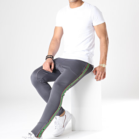 Gianni Kavanagh - Pantalon Jogging Avec Bandes Gris Vert