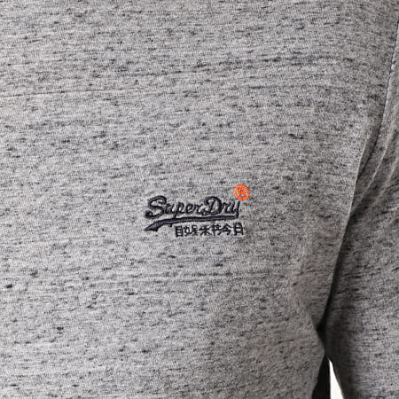 Superdry - Tee Shirt Manches Longues Vintage Embroidery Gris Chiné
