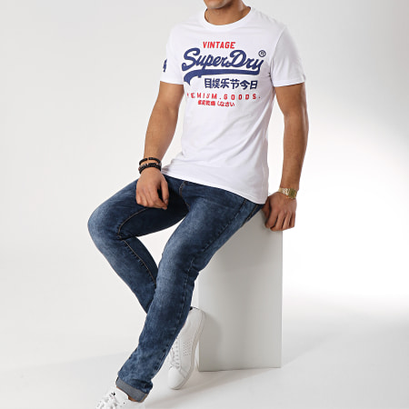 Superdry - Tee Shirt Premium Goods Duo Blanc