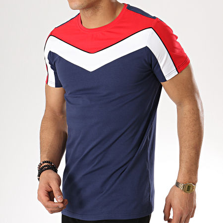 Terance Kole - Tee Shirt Tricolore 98212 Bleu Marine Rouge Blanc