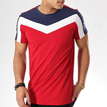 Terance Kole - Tee Shirt Tricolore 98212 Rouge Bleu Marine Blanc