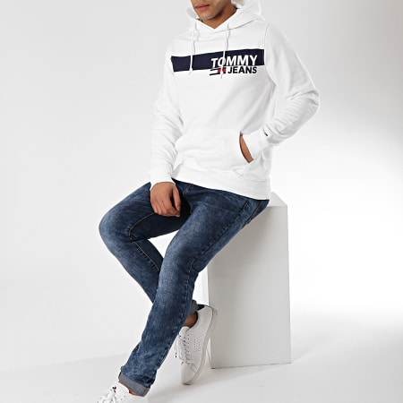 Tommy Jeans - Sweat Capuche Essential Graphic 6047 Blanc