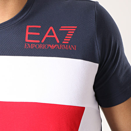 EA7 Emporio Armani - Tee Shirt 3GPT68-PJ03Z Bleu Marine Blanc Rouge