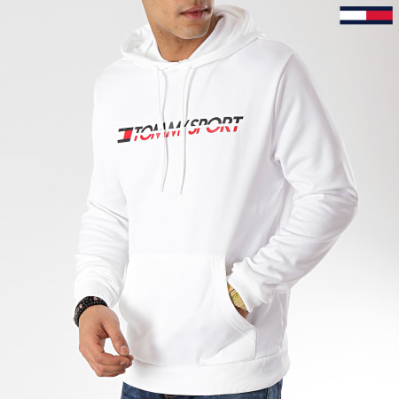 Tommy Hilfiger - Sweat Capuche Vertical Logo S20S200067 Blanc