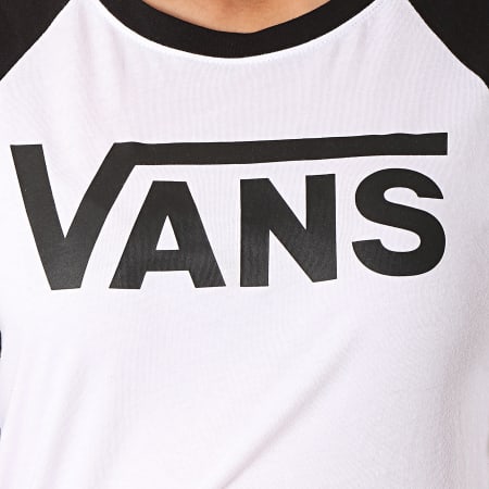Vans - Camiseta Manga Larga Mujer Volante A3Z79YB21 Blanco Negro