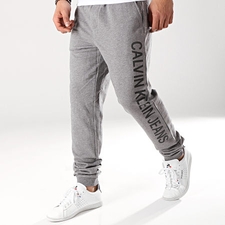 Calvin Klein - Pantalon Jogging Institutionnal Side 1132 Gris Chiné