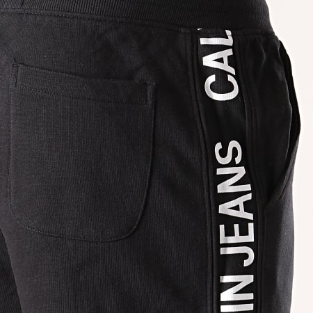 Calvin Klein - Short Jogging Avec Bandes Side Institutionnal 2250 Noir Blanc