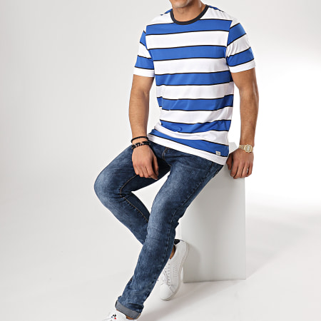 Produkt - Tee Shirt GMS Sail Stripe Blanc Bleu Roi