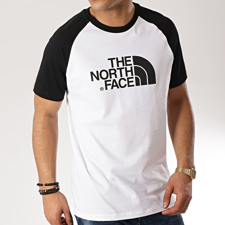 The North Face - Tee Shirt Raglan Easy 37FV Blanc Noir