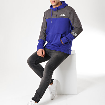 The North Face - Sweat Capuche Light RYVD Bleu Roi Gris Anthracite Chiné