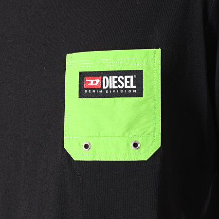 Diesel - Tee Shirt Poche BMOWT-JUST-B 00ST5I-0NAVJ Noir Vert Clair