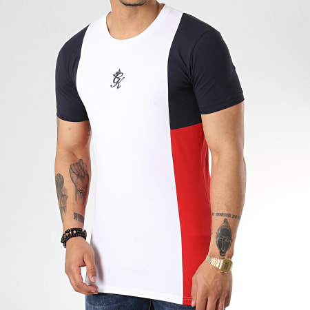 Gym King - Tee Shirt Front Panel Blanc Rouge Bleu Marine