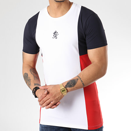 Gym King - Tee Shirt Front Panel Blanc Rouge Bleu Marine