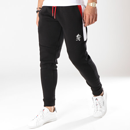 Gym King - Pantalon Jogging Core Plus Contrast Noir Blanc Rouge