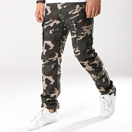 Jack And Jones Pantalon Cargo Drake Chop Vert Kaki Camouflage
