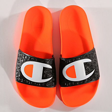 Champion - Claquettes Evo S20979 Orange Fluo Noir