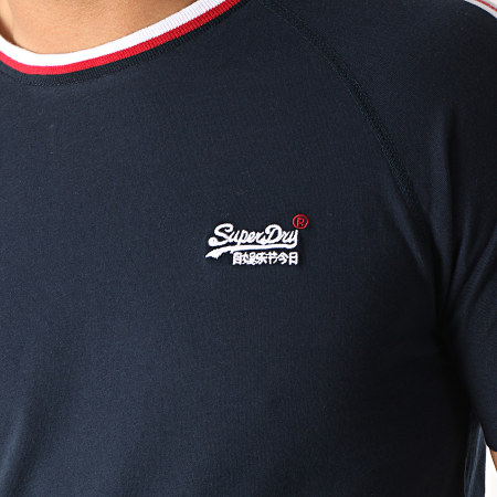 Superdry - Tee Shirt Orange Label Tipped Sport M10106ET Bleu Marine