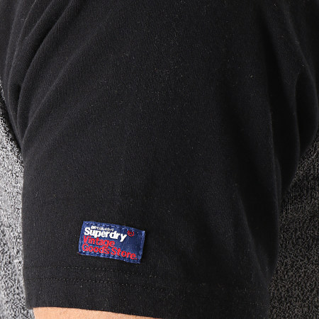 Superdry - Tee Shirt Vintage Logo M10131TT Noir Gris Anthracite Chiné