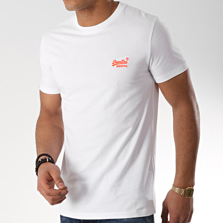Superdry - Tee Shirt Neon M10102ST Blanc