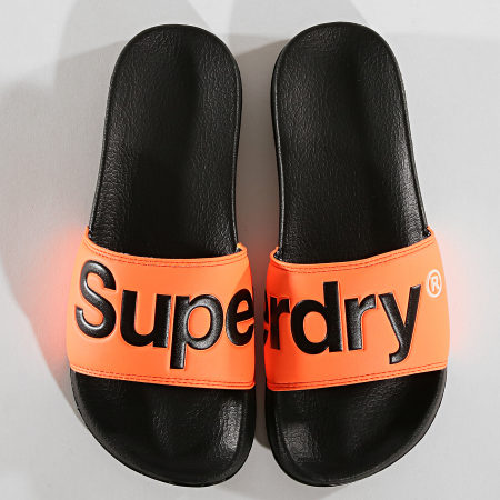 Superdry - Claquettes MF3108ST Orange Fluo Noir
