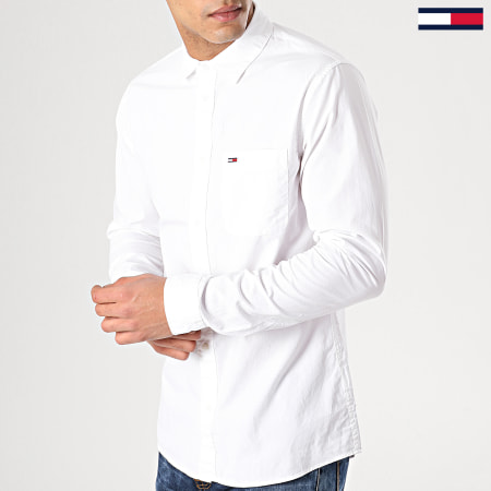 Tommy Jeans - Chemise Manches Longues Solid Poplin 5991 Blanc