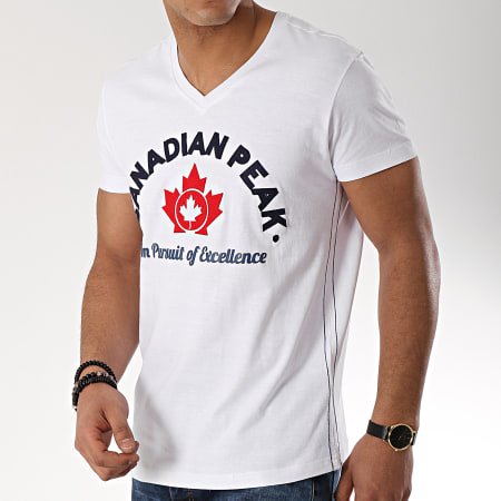 Canadian Peak - Tee Shirt Col V Jotta Blanc