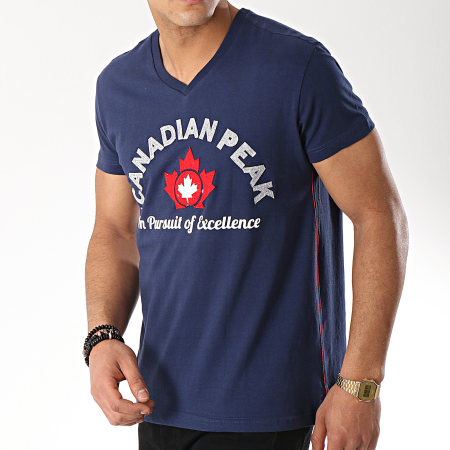 Canadian Peak - Tee Shirt Col V Jotta Bleu Marine