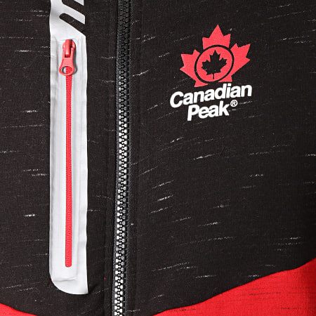 Canadian Peak - Sweat Zippé Capuche Gadigan Noir Rouge