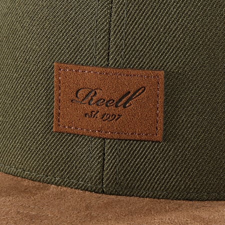 Reell Jeans - Cappello a scatto in pelle scamosciata Khaki Verde Marrone