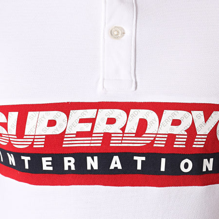 Superdry - Polo Manches Courtes International Chest M11011RT Blanc