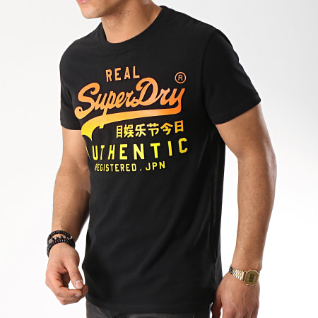 Superdry - Tee Shirt Vintage Logo Authentic Fade Noir