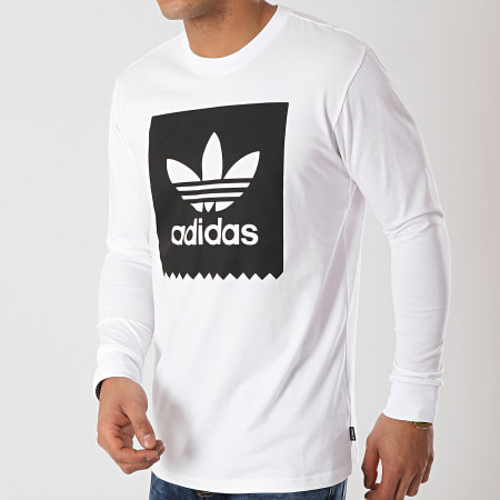 Adidas Originals - Tee Shirt Manches Longues Trefoil DU8333 Blanc Noir