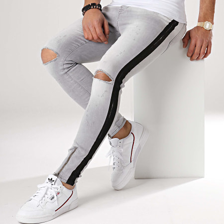 Classic Series - Jean Skinny A Bandes 1012 Gris
