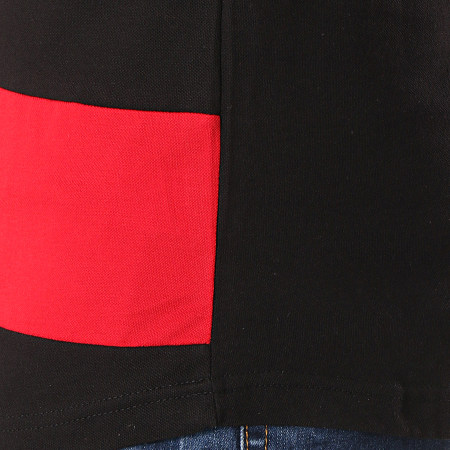Ikao - Polo Manches Courtes Oversize F488 Noir Rouge