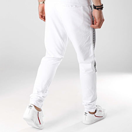Ikao - Pantalon Jogging Avec Bandes F459 Blanc