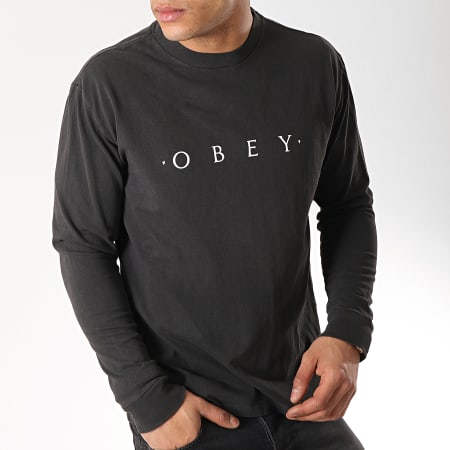 Obey - Tee Shirt Manches Longues Novel Noir 