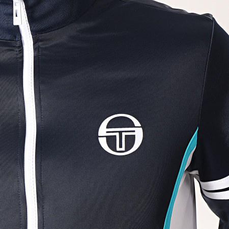 Sergio Tacchini Veste Zippée Ilka Bleu Marine Blanc Turquoise