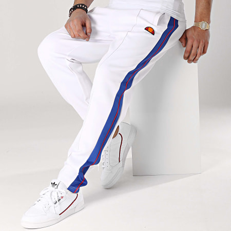 Ellesse - Pantalon Jogging Avec Bandes Jet SHA06417 Blanc Bleu Roi