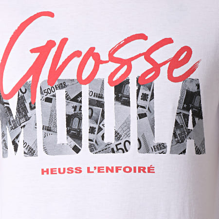 Heuss L'Enfoiré - Maglietta Grosse Moula Bianco Rosso