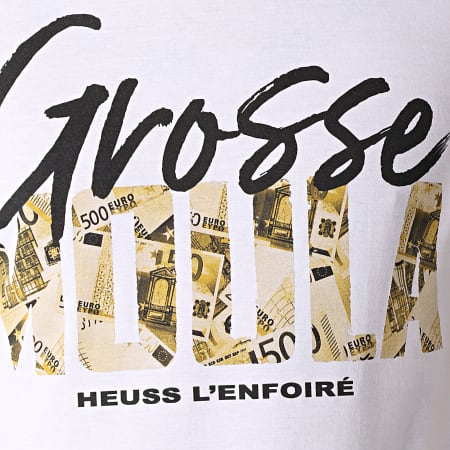 Heuss L'Enfoiré - Tee Shirt Grosse Moula Blanc Or