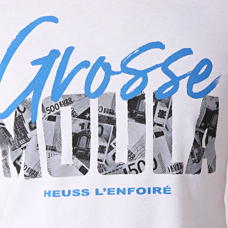 Heuss L'Enfoiré - Maglietta Grosse Moula Bianco Blu