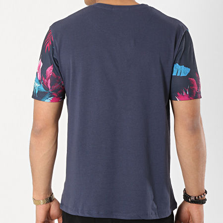 MTX - Tee Shirt Poche F1036 Bleu Marine Floral