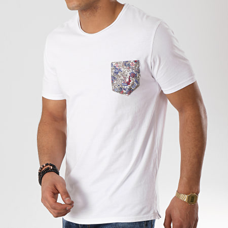 MTX - Tee Shirt Poche F1033 Blanc Floral