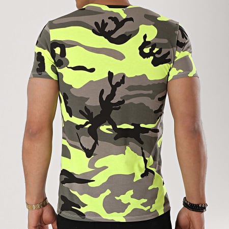 MTX - Tee Shirt TM0041 Vert Kaki Camouflage Jaune Fluo