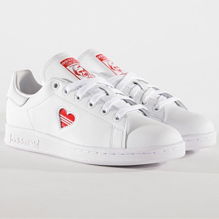 Adidas Originals - Baskets Femme Stan Smith G27893 Footwear White Active Red 