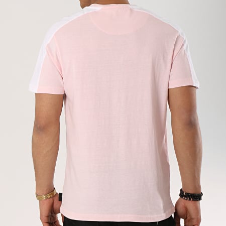 D-Struct - Tee Shirt Avec Bandes Linton Rose Blanc 