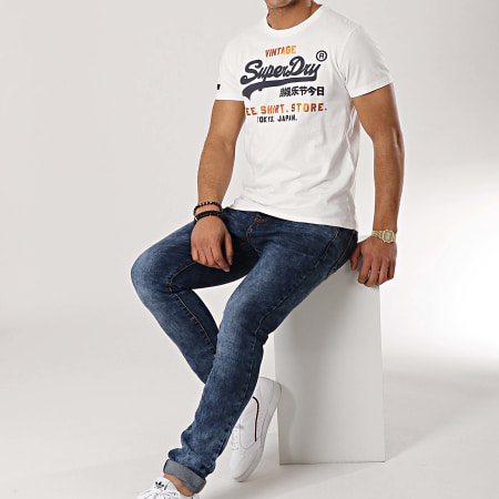 Superdry - Tee Shirt Shirt Shop M10105CT Blanc