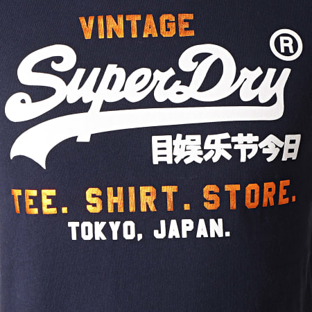 Superdry - Tee Shirt Shirt Shop M10105CT Bleu Marine